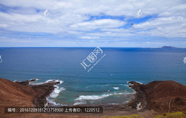 加那利群島；小島Isla,de,Lobos；觀北從O