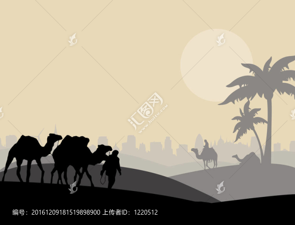 駱駝商隊(duì)sillhouette