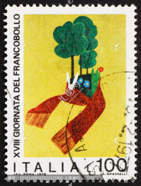 郵票意大利1976棵樹；兔和花；子圖