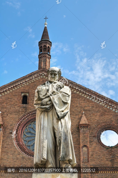 Gian,Domenico,Romagnosi的雕像。皮亞琴察。Emilia,Romagna。意大利