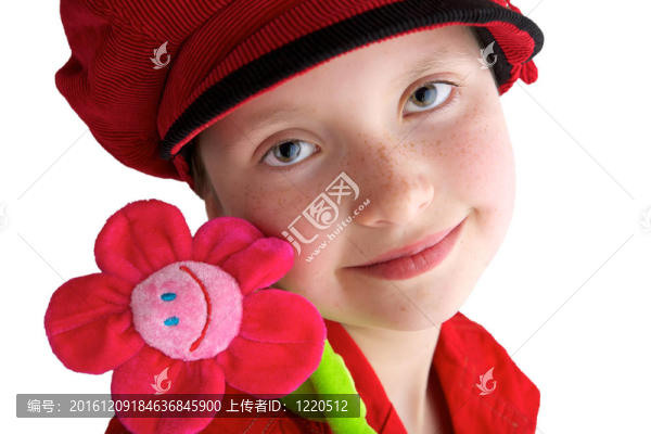 紅裙子和紅帽子的小女孩