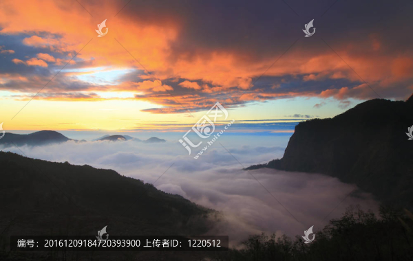 夕陽下起伏的烏云
