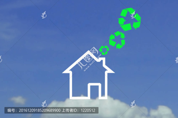回收符號和圖標房子