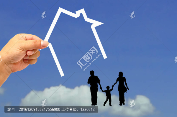 手和圖標(biāo)房子超過(guò)一個(gè)家庭
