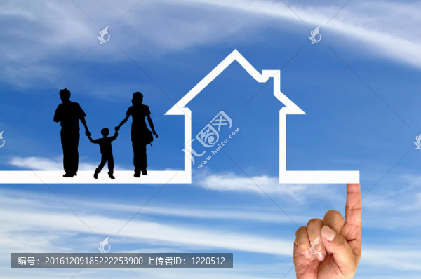 手和圖標(biāo)房子超過一個家庭
