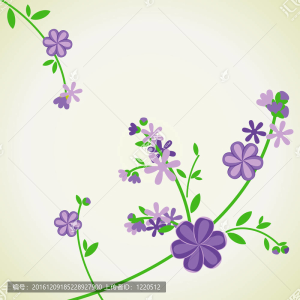 藍(lán)色背景下的藍(lán)色花朵圖