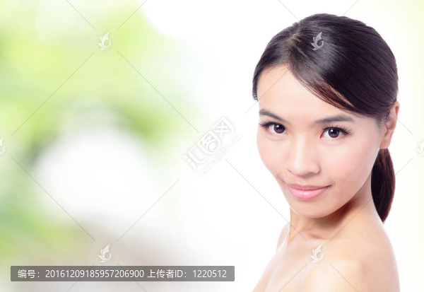 美麗亞洲女人臉特寫
