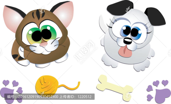 可愛(ài)的小狗和小貓