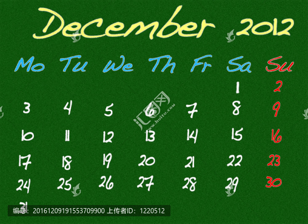 十二月2012。