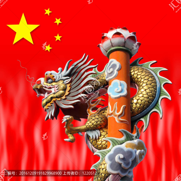 廟宇中的中國(guó)龍雕像
