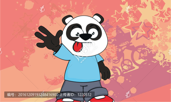 熊貓卡通背景4、孩子