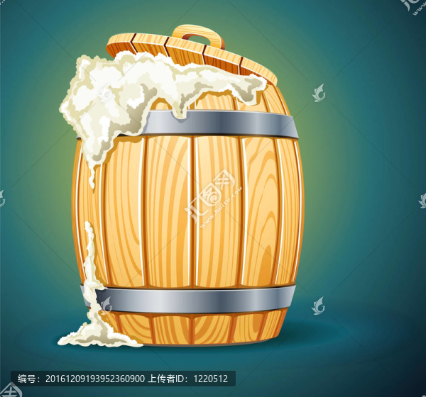 裝滿泡沫的啤酒桶