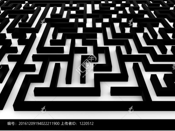 Maze？白色背景迷宮。3d