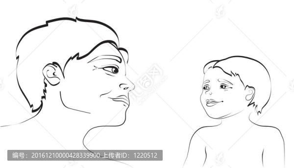 快樂的爸爸和兒子在海灘上