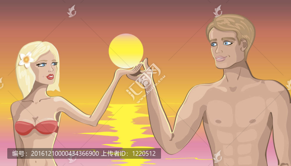 情侶在海灘上的愛