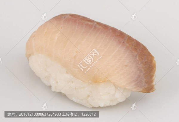 一個年輕的黃獅魚壽司特寫