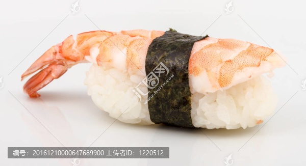 蝦壽司特寫(xiě)孤立在白色背景