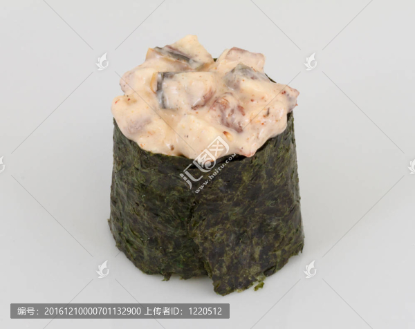 香料醬熏鰻魚(yú)壽司鰻魚(yú)與孤立在白色背景片