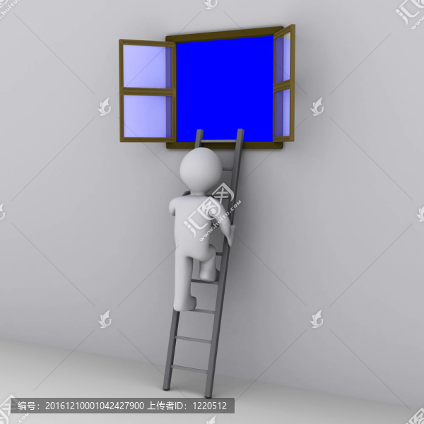 爬梯人看窗外