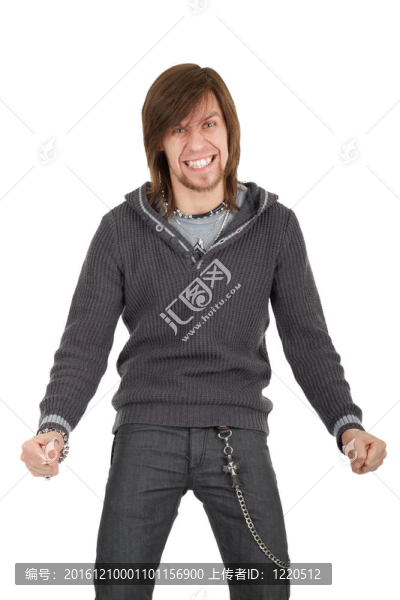 男人對他的成功感到高興