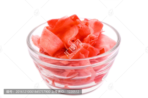 腌姜板孤立在白色背景