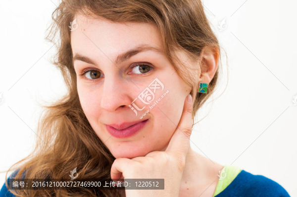 白色背景的女人