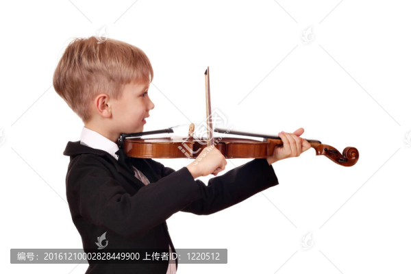 小男孩的小提琴手