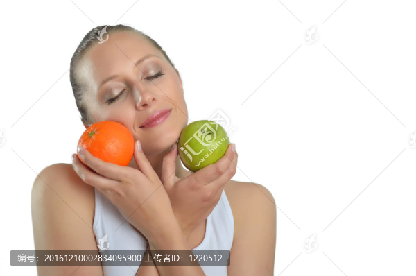 黃女士與蘋果和橘子