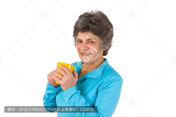 高級女子喝咖啡或茶