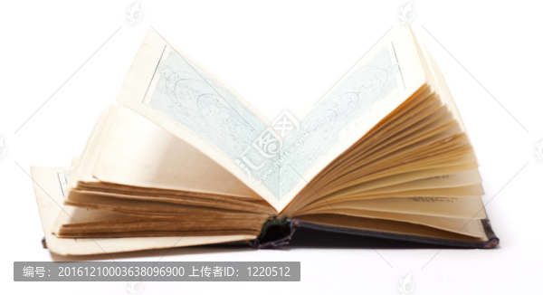 打開白色背景的舊書