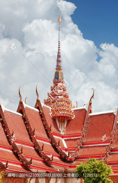 屋面的佛教寺院