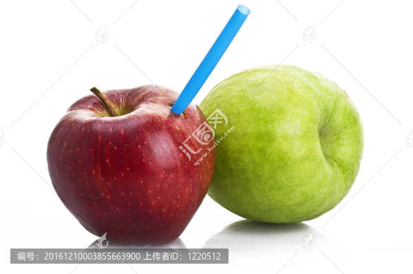 白色背景上的兩個(gè)蘋果