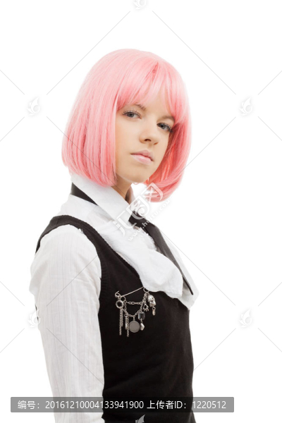 粉紅色頭發(fā)的可愛女生