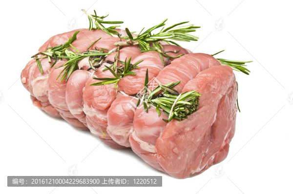 烤牛肉上的白色背景