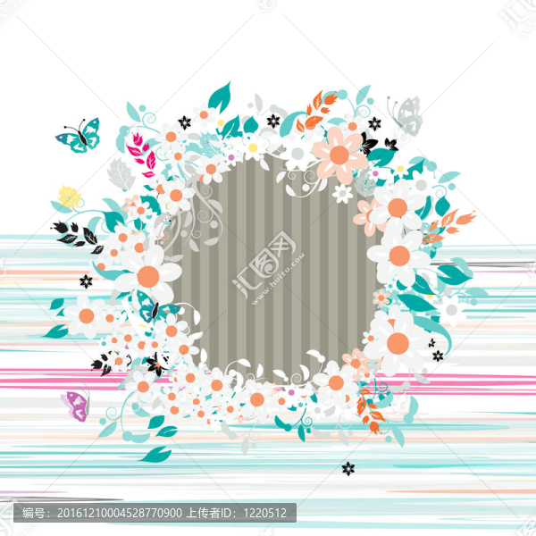 花卉框架；插入您的照片在這里