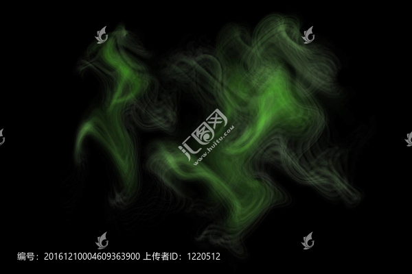 黑暗中的綠色煙霧。