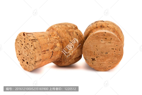 在白色背景的軟木塞