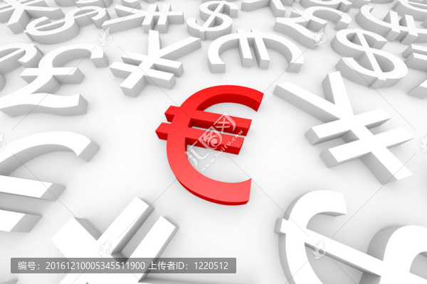 紅色歐元圍繞另一貨幣跡象。