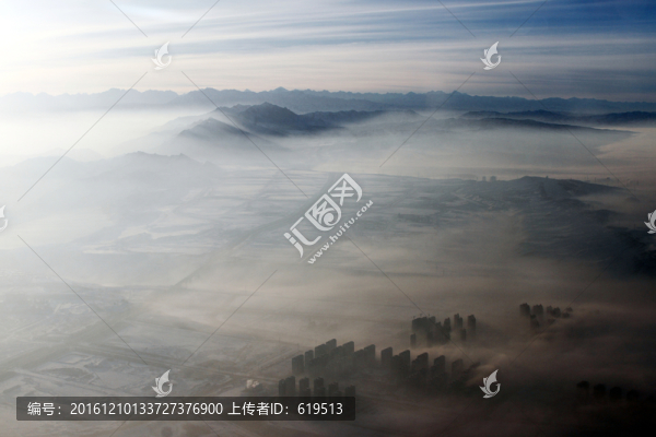冬日云霧,烏魯木齊,俯瞰