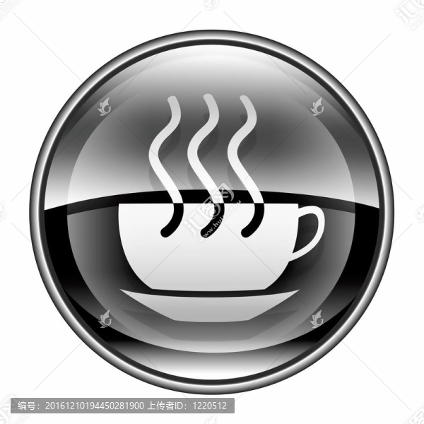 咖啡杯圖標黑色；白色背景隔離。