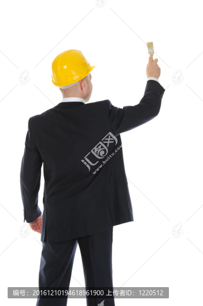 商人手里拿著一把刷子