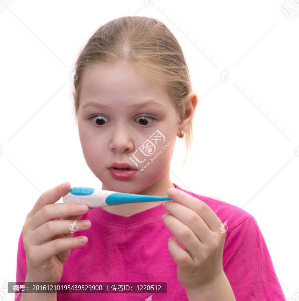 帶溫度計的女孩