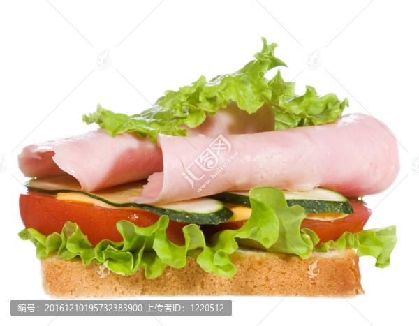 火腿火腿蔬菜三明治