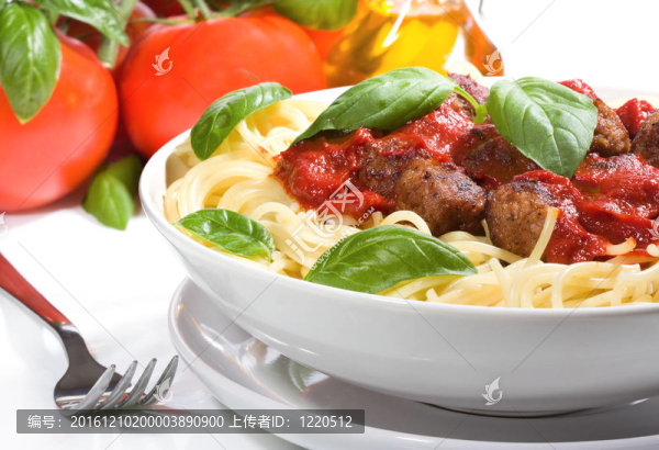 肉丸和羅勒意面