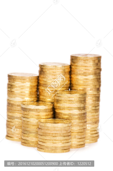 白色背景下的金幣