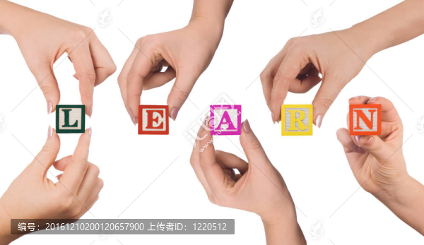 手和字學習孤立的白色