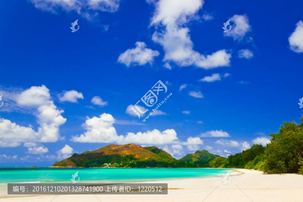 熱帶海灘科特迪瓦和塞舌爾島普拉蘭島；