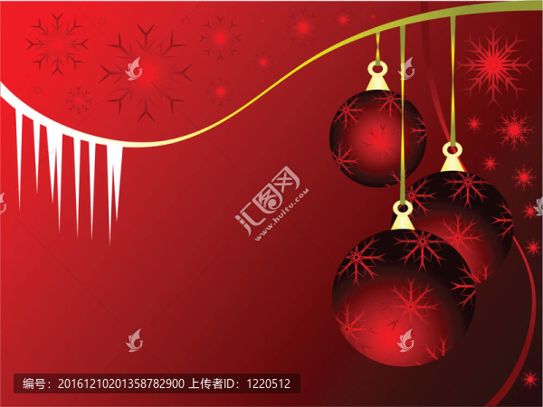 紅色的圣誕裝飾品的插圖