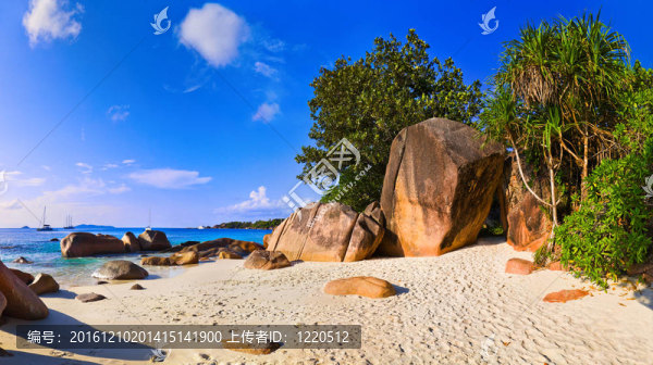 Anse,Lazio塞舌爾海灘全景；