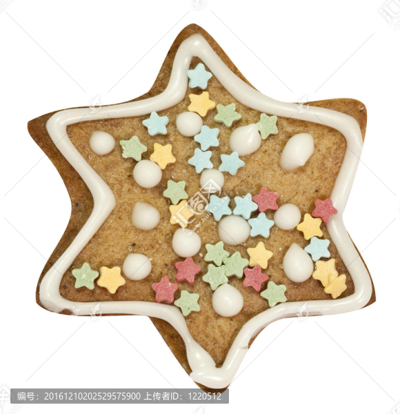 星星姜餅白色隔離與裁剪路徑